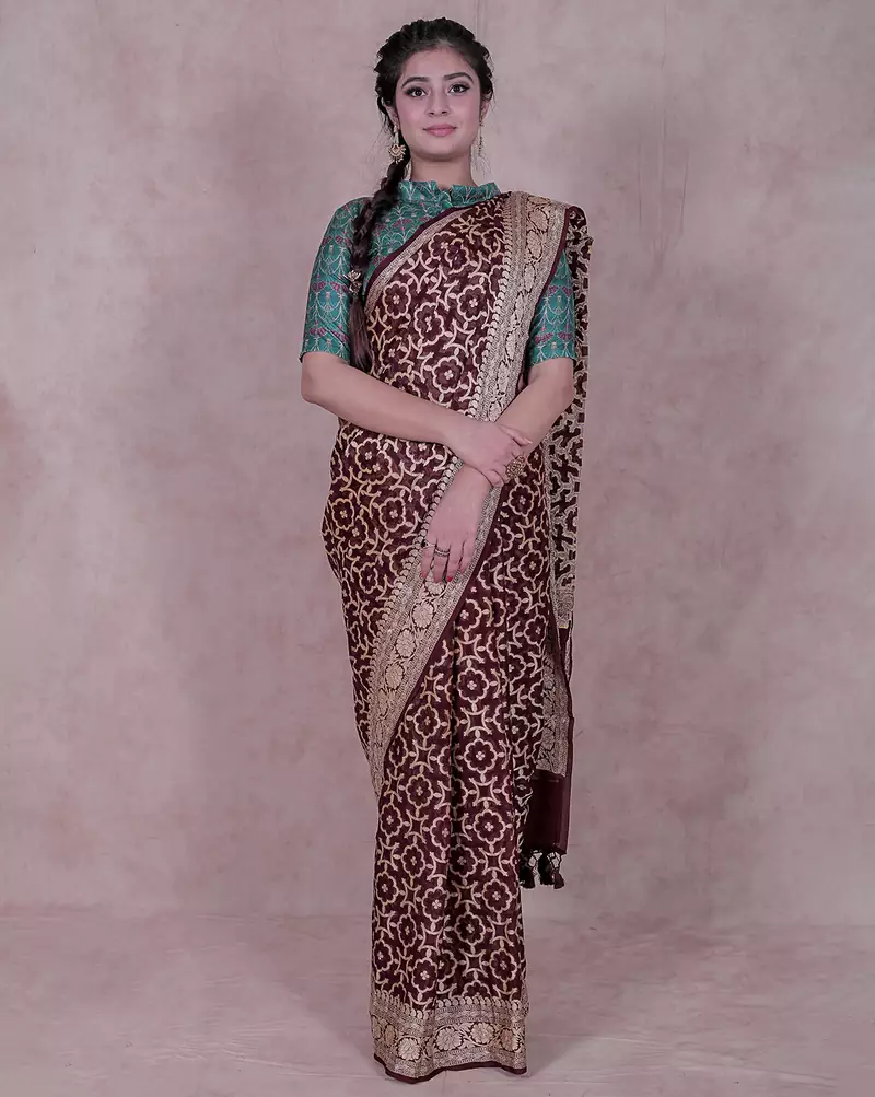 Pure Chiffon Silk Banarasi Saree