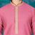 Fashion Curries Mens pink jacquard   kurta set with  contrast machine  embroidered jabba patti and collar