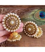 Awesome Pearl finish Antique round top Pearl Jhumkka -Dj12076