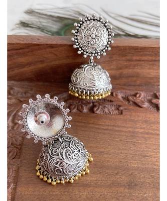 Awesome Dual Tone Silver Designer Jhumkkas Dj03103 2