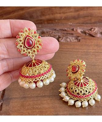 Unique Designer Trendy Ruby Jhumkkas Dj01519 1