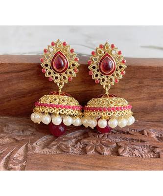 Unique Designer Trendy Ruby Jhumkkas Dj01519 2