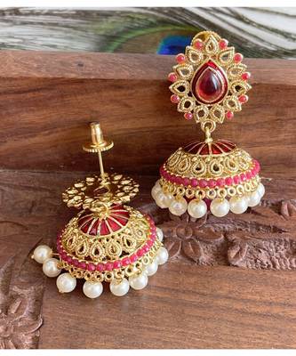 Unique Designer Trendy Ruby Jhumkkas Dj01519 3
