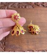 Beautiful Red Palakka Designer Jhumkka Dj21087