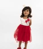 White plain satin kids-frocks