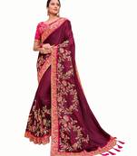 Bridal Designer party wear Heavy embroidery border work  attractive saree