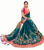Bridal Designer party wear Heavy embroidery border work  attractive saree