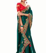 Bridal Designer party wear Heavy embroidery border work  attractive saree