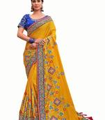 Bridal Designer party wear Heavy embroidery border work  attractive saree