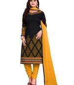 Black floral print crepe salwar