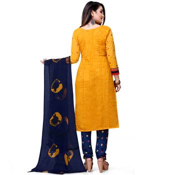 Yellow floral print crepe salwar 3