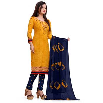 Yellow floral print crepe salwar 4