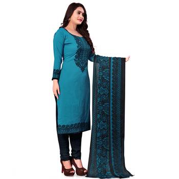 Blue floral print crepe salwar 4