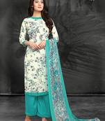 White digital print crepe salwar