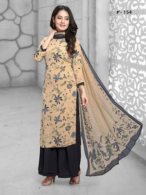 Beige digital print crepe salwar 1