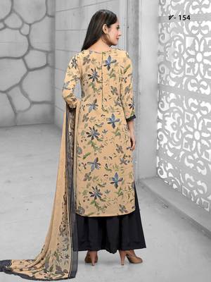 Beige digital print crepe salwar 2