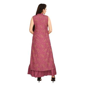 Magenta embroidered art silk kurtas-and-kurtis 2