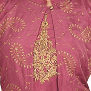 Magenta embroidered art silk kurtas-and-kurtis 5