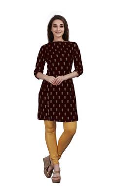 SWAGG INDIA Women's Wear Velvet Maroon Color Straight Kurti Kurta With Leggings 1