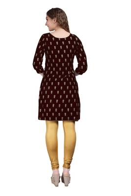 SWAGG INDIA Women's Wear Velvet Maroon Color Straight Kurti Kurta With Leggings 2