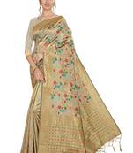 Blue woven silk saree with blouse