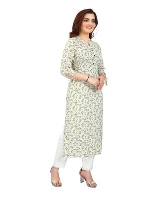 Green printed rayon kurtas-and-kurtis 3