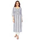 White printed rayon kurtas-and-kurtis