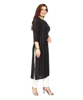 Black printed rayon kurtas-and-kurtis 3