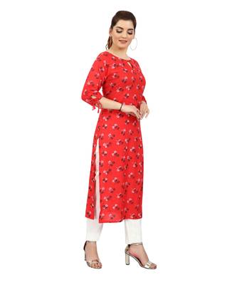 Red printed rayon kurtas-and-kurtis 3