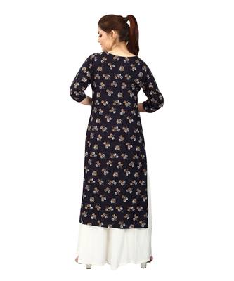Black printed rayon kurtas-and-kurtis 2