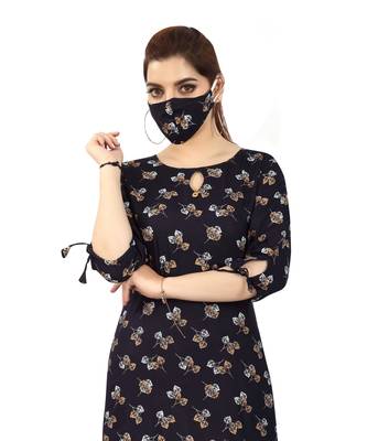 Black printed rayon kurtas-and-kurtis 5