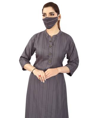 Grey printed rayon kurtas-and-kurtis 5