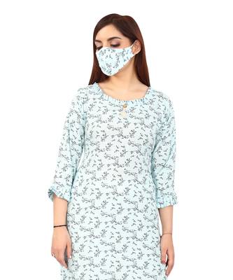 Blue printed rayon kurtas-and-kurtis 5