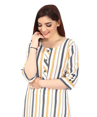 White printed rayon kurtas-and-kurtis 5