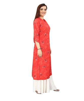 Red printed rayon kurtas-and-kurtis 3