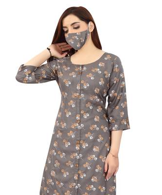 Grey printed rayon kurtas-and-kurtis 5