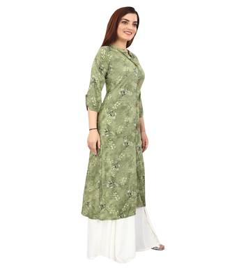 Green printed rayon kurtas-and-kurtis 3