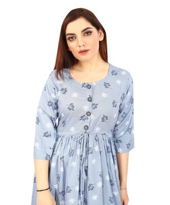 Blue printed rayon kurtas-and-kurtis 4