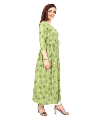 Green printed rayon kurtas-and-kurtis 3