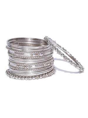 Set of 20 Designer oxidised Metal Silver Bridal Wedding Indian Bangle Set 1