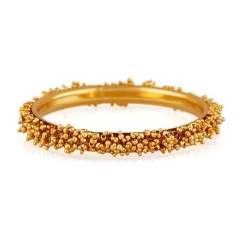 Designer Golden Bunched Pearl Bridal Wedding Bangle Set 4