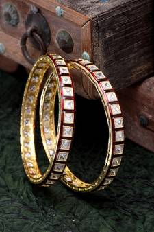  Designer RED meenakari work kundan stone bridal wedding bangle set