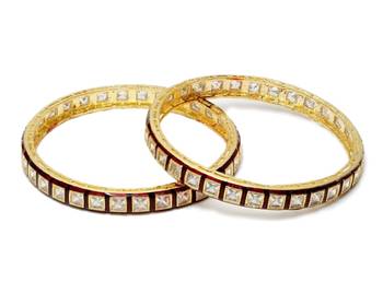  Designer RED meenakari work kundan stone bridal wedding bangle set 1