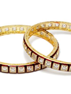  Designer RED meenakari work kundan stone bridal wedding bangle set 3