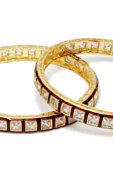  Designer RED meenakari work kundan stone bridal wedding bangle set