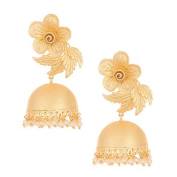 Designer Gold Plated Golden jhumkas Jhumki earrings 1
