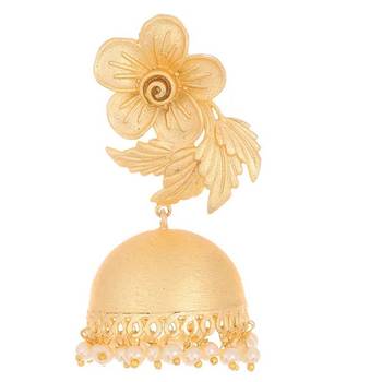 Designer Gold Plated Golden jhumkas Jhumki earrings 4