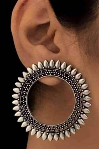 Designer Oxidised Silver Plated Eqyptian Tribal inspired Earrings
