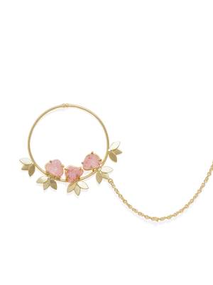 Designer Druzzy Semi Precious Stone bridal wedding nose ring indian style nath  1