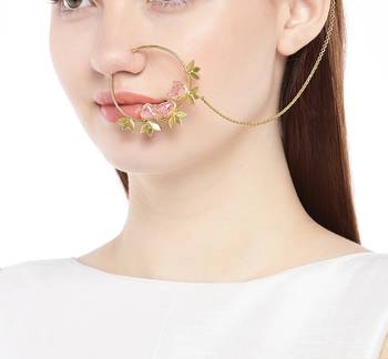 Designer Druzzy Semi Precious Stone bridal wedding nose ring indian style nath  2